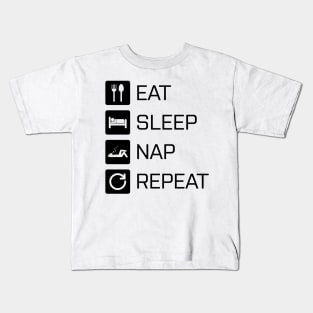 Eat Sleep Nap Repeat Kids T-Shirt